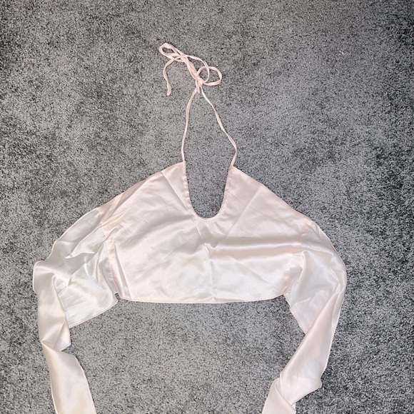 💗 NEW Princess Polly Apricot Satin Crop Top size S - Picture 7 of 12